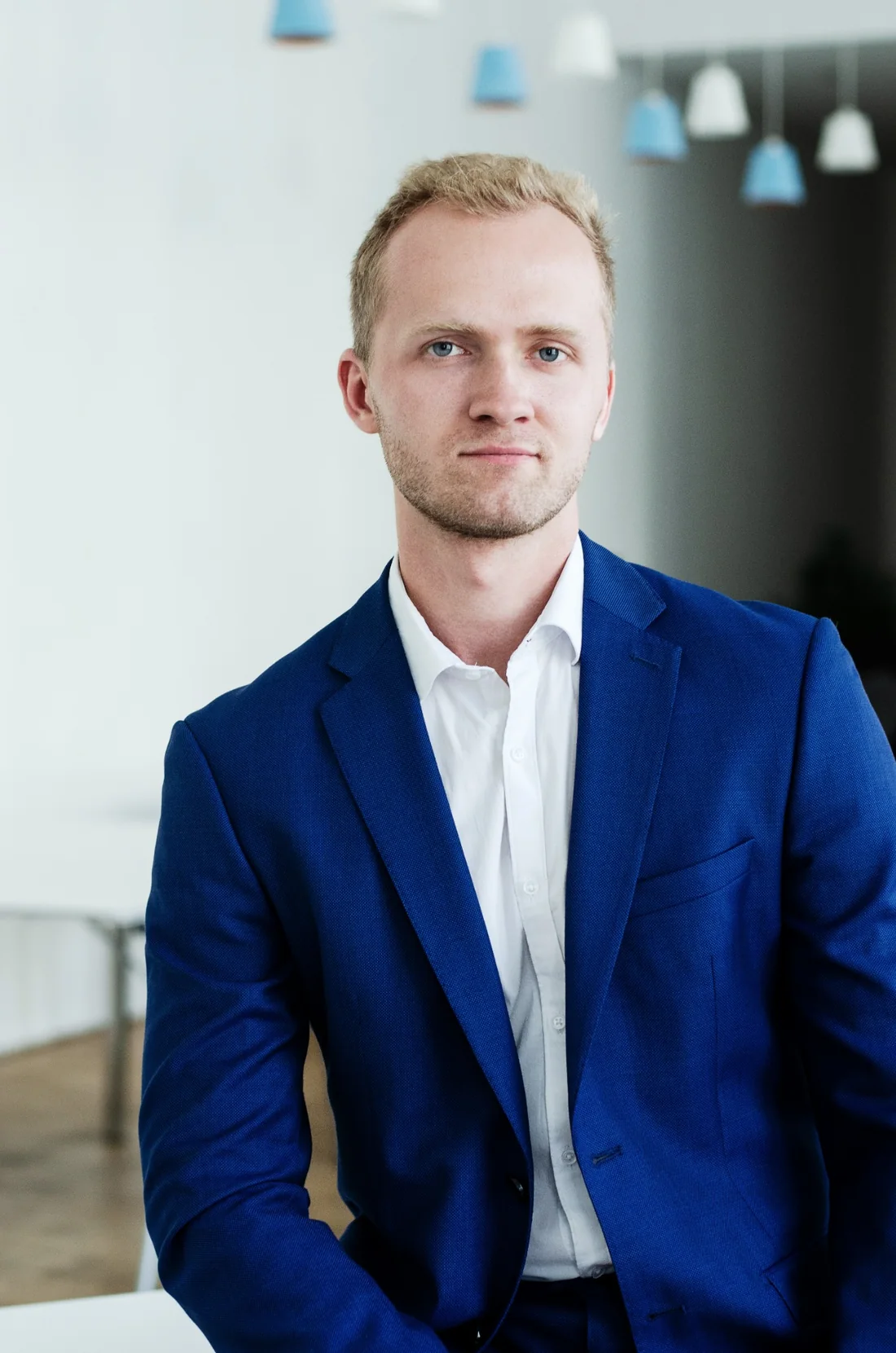 Serapis Light — July 29, 2018 Serapis Light in a blue suit during a professional photo session on July 29, 2018.